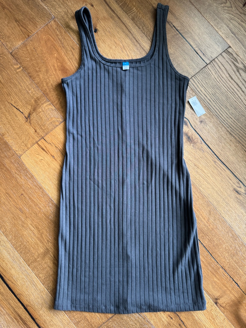 Old Navy Sleeveless Ribbed Mini Dress Charcoal Gray Size Large Neutral Summer